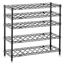 China 14&quot; X 18&quot; X 30&quot; Commercial Wire Shelving / Black Wine Rack Large Load Capacity factory