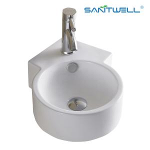 China ceramic basin AB8302 White above counter basin Vessel Sink Washing Basin Countertop Ultra Thin Edge Bathroom Art Basin factory