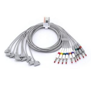 China 10 Leads Reusable EKG Wires , Multifunctional EKG ECG Cable Compatible PH factory