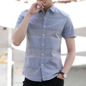 China Thin Slim Fit Casual Work Uniform For Men Square collar Bottom Left Embroidered factory