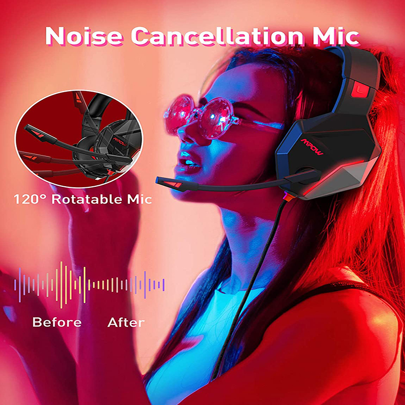 Custom Logo LED RGB Gaming Headset Over Ear Gaming Headphones For PC And PS4