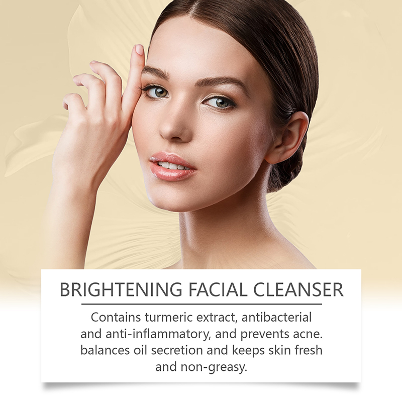 OEM Private Label Kojic Acid Clean and Clear Skin Brightening Foaming Face Wash Turmeric Foam Cleanser for Dark Spots Acne