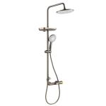 Modern Round Thermostatic Shower Wall Mount Shower Head Grey Color