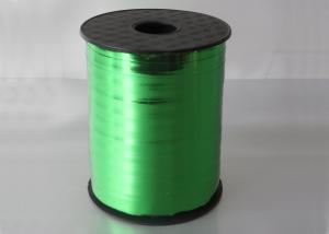 China Cake box 3 / 8&quot; Width 250y Length , Green Metallic Curling ribbon for Fruit basket factory