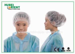 China 12gsm Disposable Nonwoven Bouffant Cap 21 Inch in White Red factory