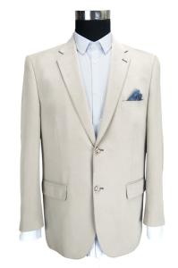 China Custom Mens Casual Blazer Jacket , Mens White Blazer Jacket Plus Size Beige factory