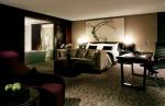 Dark Walnut Veneer 5 Star Bedroom Furniture With Fabric Sofa , Classic Hotel