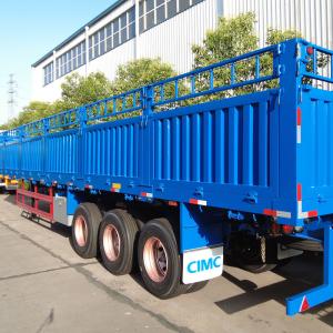 China CIMC 3 Axles Truck Fence Cargo 60 Tons Semi Trailer With Container Twist Lock factory