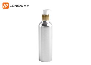 China Round Silver Aluminum Cosmetic Containers , OEM Lotion Pump Bottle 250ml factory