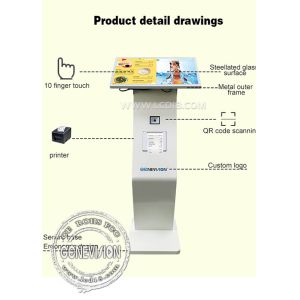21.5inch K Design Standing Installation Self Service Kiosk With 1920*1080