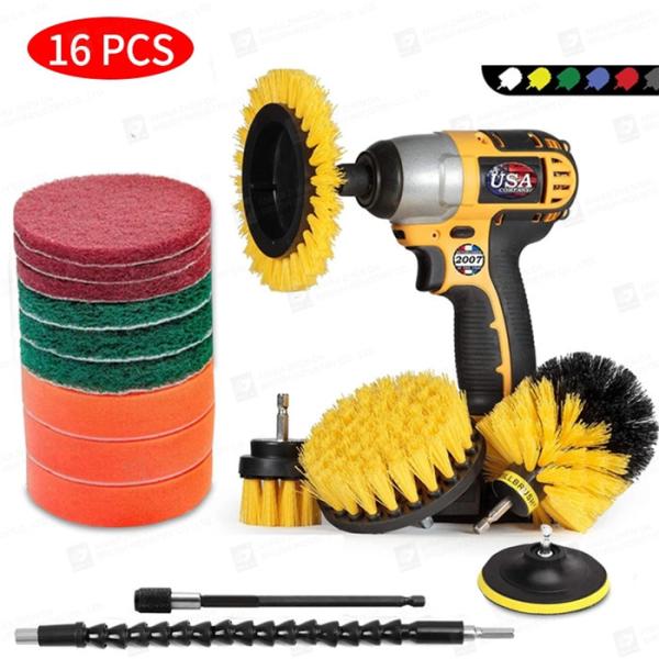 16 Pieces 310g Drill Cleaning Brush With Extend Long For Bathroom Shower