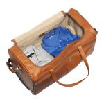 24 Inch Genuine Leather Duffel Travel Overnight Weekend Leather Bag Telescoping