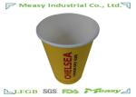 Single Walled Hot Coffee Paper Cups Yellow Red 9OZ 270CC