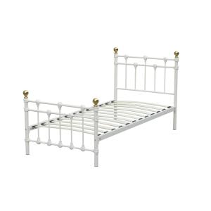 China Eco Friendly Anti Tilt White Iron Single Bed Save Space For Hostel factory