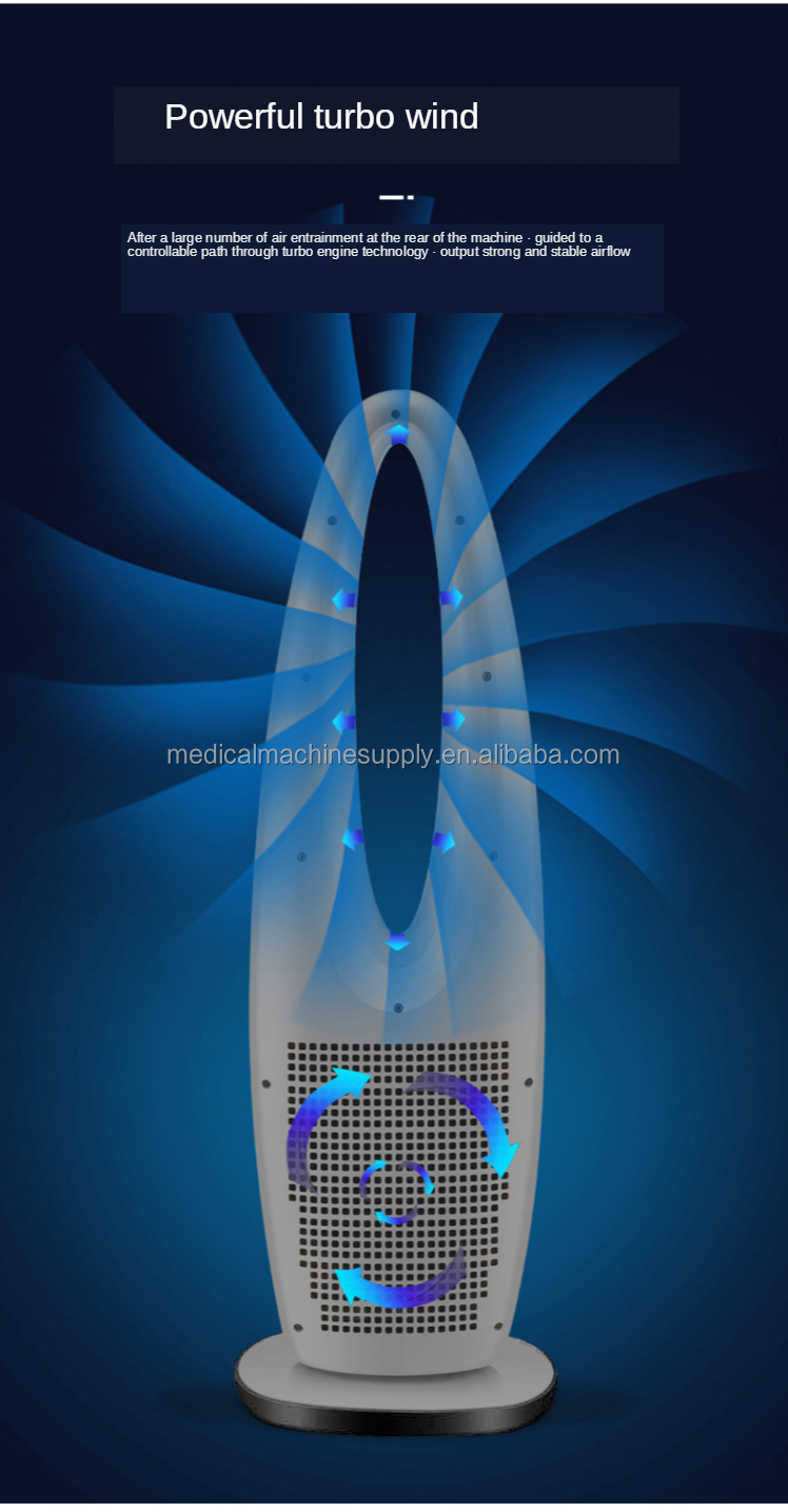 Computer Cooling Fan Bladeless Tower Fan with Water Cooling and 220V Voltage