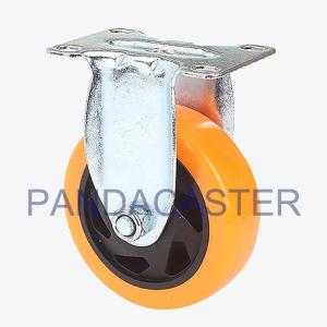 China Durable Rigid Fixed Medium Duty Casters 4 Inch Polyurethane Wheels factory