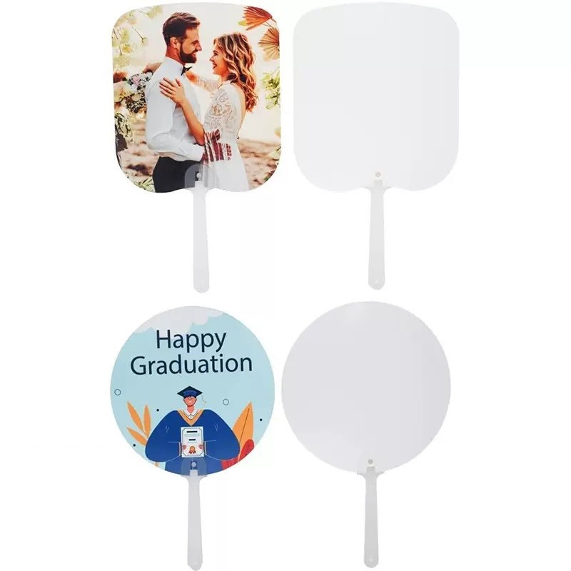DIY Double-Sided Printed Sublimation Advertising Fan Promotional Gift PET Plastic Fan