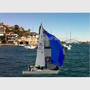 China Realistic Sailboat Oil Painting On Canvas , Custom Portrait Painting From Photo factory