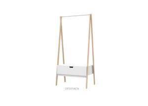 China 160cm Height 80cm Length Bamboo Clothes Rack With A Drawer factory
