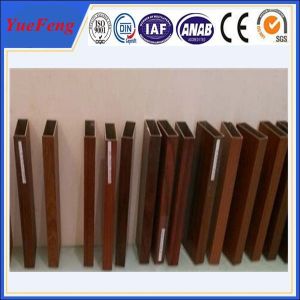 China 6000 Series wood look aluminum rectangular tube / aluminium square pofiles factory