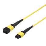 CATV Networks MPO Trunk Cable Female To Female 12 Fibers Polarity A OM3 Yellow