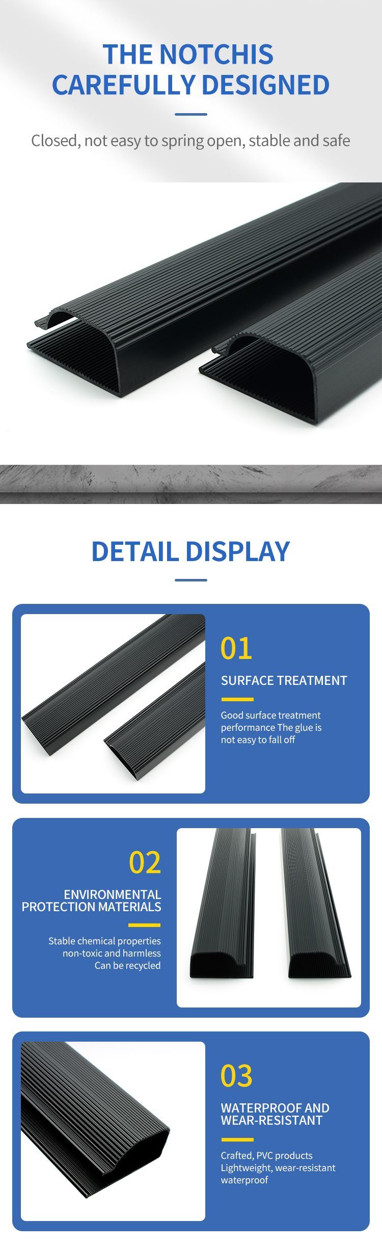 2024 New Design with Self-Adhesive PVC Cable Trunking Cheap Price Wire Slot Protection Black Wireway