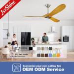 5 Speed Choice Remote Control Wood Ceiling Fan for Indoor Villa Energy