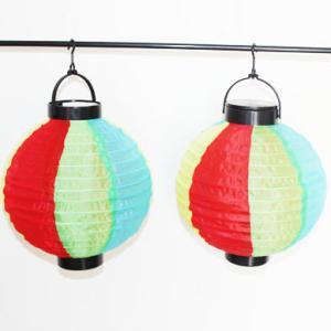 China Battery Operated LED Nylon Lantern Round with Lid factory
