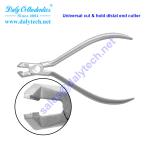 Universal cut and safety hold distal end cutter pliers of lingual orthodontics