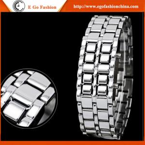 China Lava LED Watches Day&amp;Date Display Unisex Watch Bracelet Watch Stainless Steel Sport Watch factory