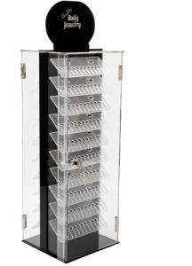 China Counter Top Rotating Necklace Display Stand , Wood Acrylic Earring Display Racks factory