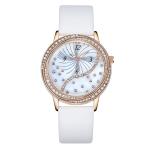 10mm White Leather Strap Quartz Watch White Genuinle Leather Band
