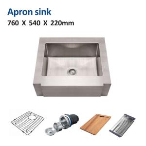 China 30 Inch Apron Stainless Steel Kitchen Sink Brushed 16 Gauge Single Bowl 76x54 factory