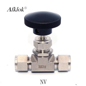 China 3mm 6mm 8mm Stainless Steel Globe Valve , 2 Way Needle Valve OD Connected factory