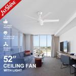 DC Motor 5 ABS Blades White 3 Color Led Light Decorative Smart Ceiling Fan With
