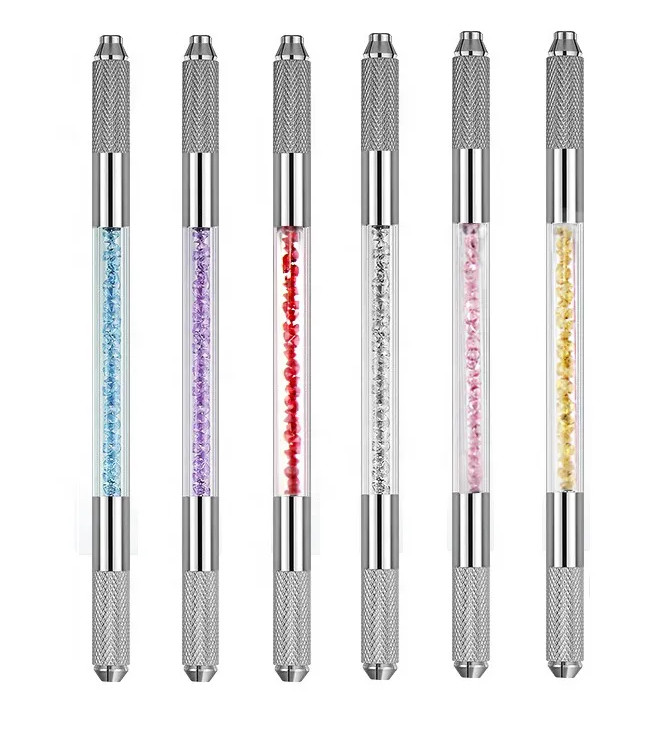 Crystal Microblading Tattoo Pen Double Headed Microblading Permanent Eyebrow Makeup