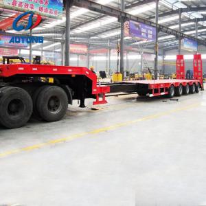 China 10m Hydraulic Mobile Trailer Telescopic Low Bed Semi Truck Trailer with 12R22.5 Tires factory