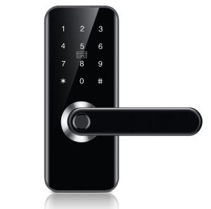 China Black Bluetooth Smart Door Lock / Fingerprint Door Lock factory