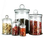 Household Clear Round Sealable Glass Jars Lead Free Fruit Storage