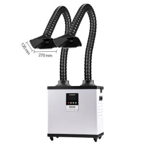 China Double Solder Fume Extractor Portable Solder Smoke Extractor For Repair Workshops factory