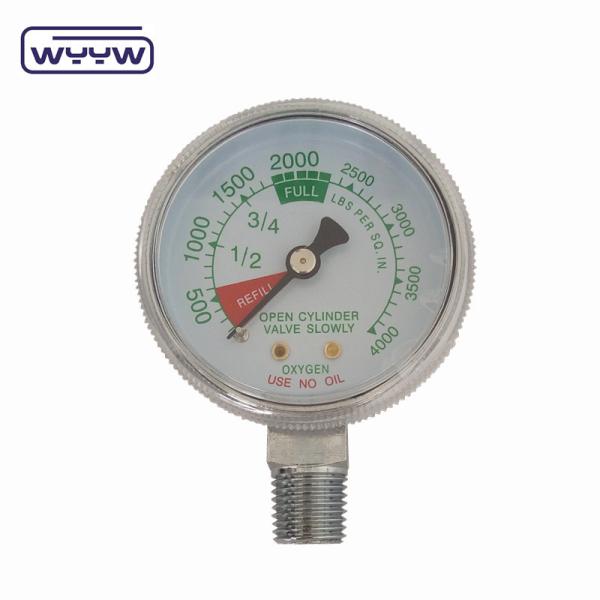 Factory price 0-4000psi chromed medical use no oil bottom entry 50mm chromed