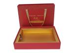Ivory board Ribbon Handle Box Embossing and Debossing Finishing