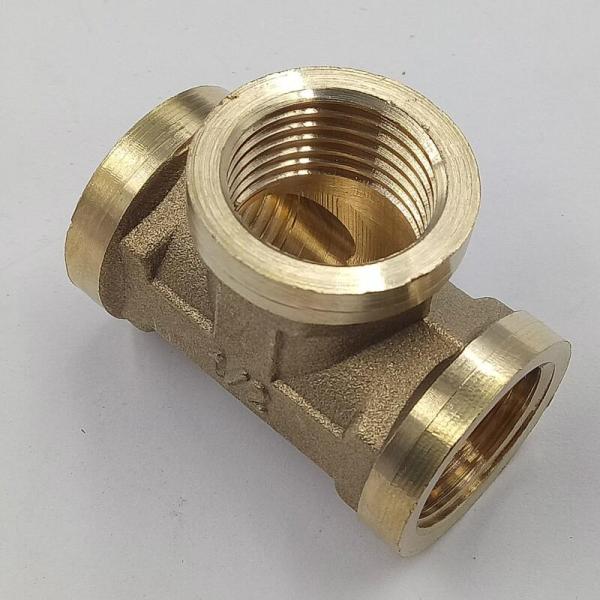 Wholesale Price 99% Copper Pipe Thread Equal Tee Female NPT 1/2" 3000# C70600 Brass Casting Pipe Fittings