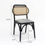 Customized Designs Wooden Rattan Chair for Dining W47*D51*H82.5CM in Natural