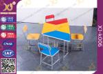 Colorful Collaborative Study Spliced Desk And Chair For High School Student
