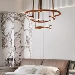 Italian minimalist living room chandelier post-modern leather dining room