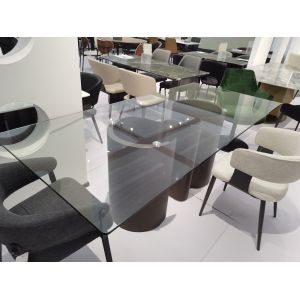 Foshan Furniture Rectangular Glass Top Dining Table 8 Person Tables And Chairs