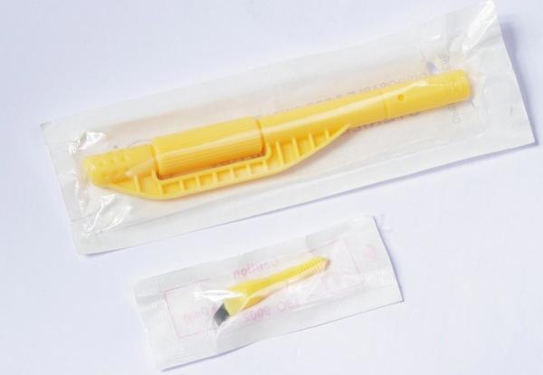 Disposable manual tattoo pen in professinal , yellow Microshading Handpiece and