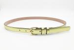 2/3”Genuine Leather Casual Dress Belt In Bright Metallic Colors With Brown Edge