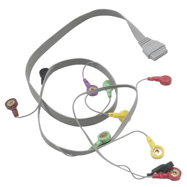 Edan SE-2003 SE-2012 Holter ECG Cable Patient Cable 10 Lead IEC Snap Electrode